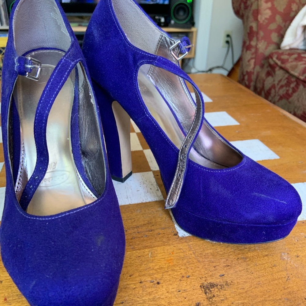Blue Suede Pumps
